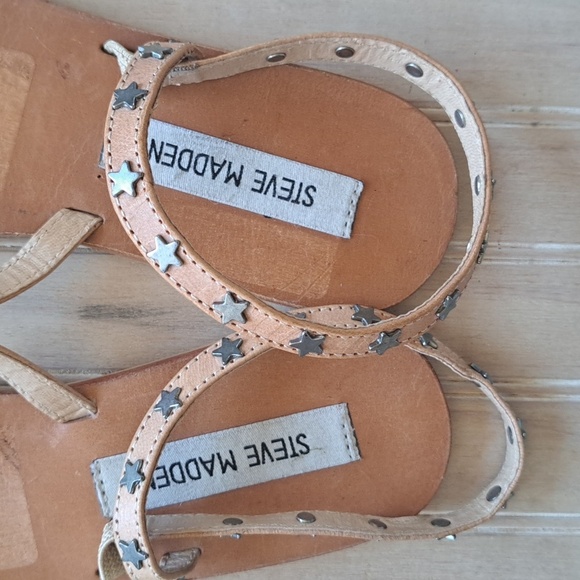 STEVE MADDEN PAIGE SANDALS STAR STRAPPY TOE LOOP SANDALS BLUSH - Picture 3 of 7